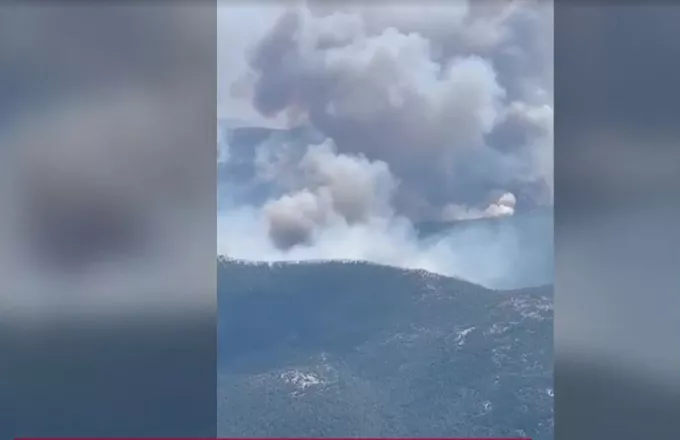 Βίντεο –ντοκουμέντο από τη φωτιά στην Πάρνηθα: Το πύρινο μέτωπο από ψηλά  – Εικόνες που κόβουν την ανάσα