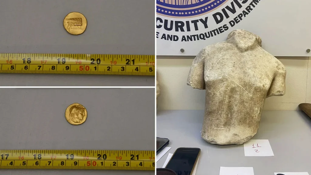Πιάστηκαν 3 αρχαιοκάπηλοι  πριν πουλήσουν σπάνιο χρυσό νόμισμα και κορμό Κούρου αξίας άνω των 20 εκατ δολαρίων – Ο αστυνομικός που παρίστανε τον «πελάτη» (εικόνες)