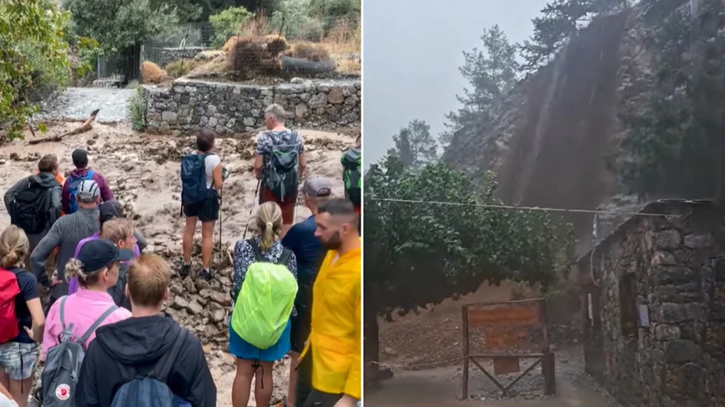 Φαράγγι της  Σαμαριάς: Νέα βίντεο – σοκ από την ισχυρή νεροποντή και τον εγκλωβισμό των τουριστών – Έντρομοι μπροστά σε χείμαρρο